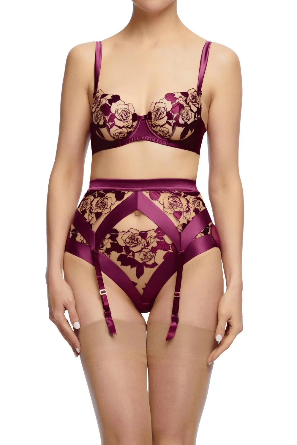 Dita Von Teese Rosabelle Sheer G-String Panty Dark Cherry