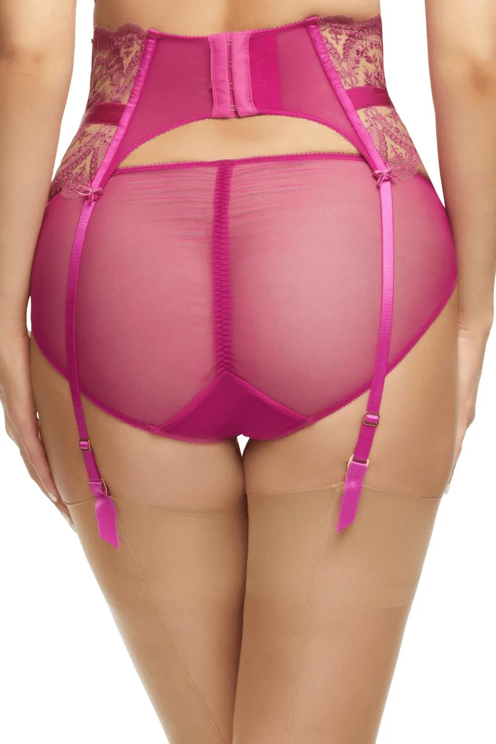 Dita Von Teese Severine High Waisted Suspender Belt Rubine