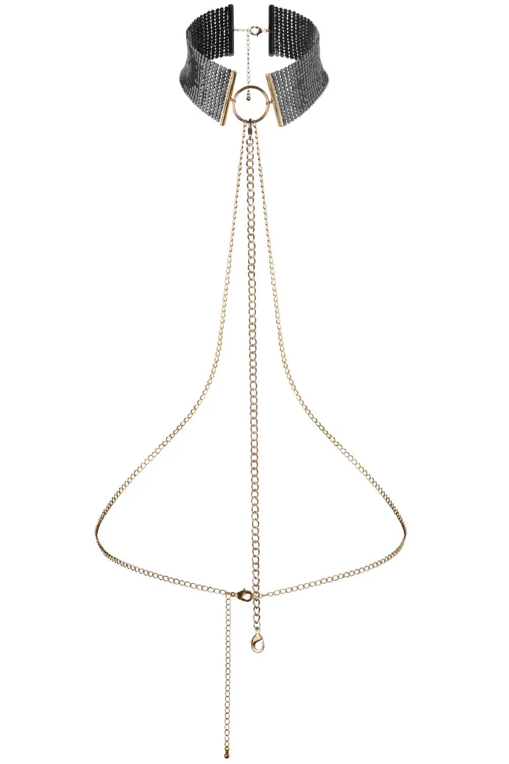 Désir Métallique Metallic Mesh Chain Collar Black