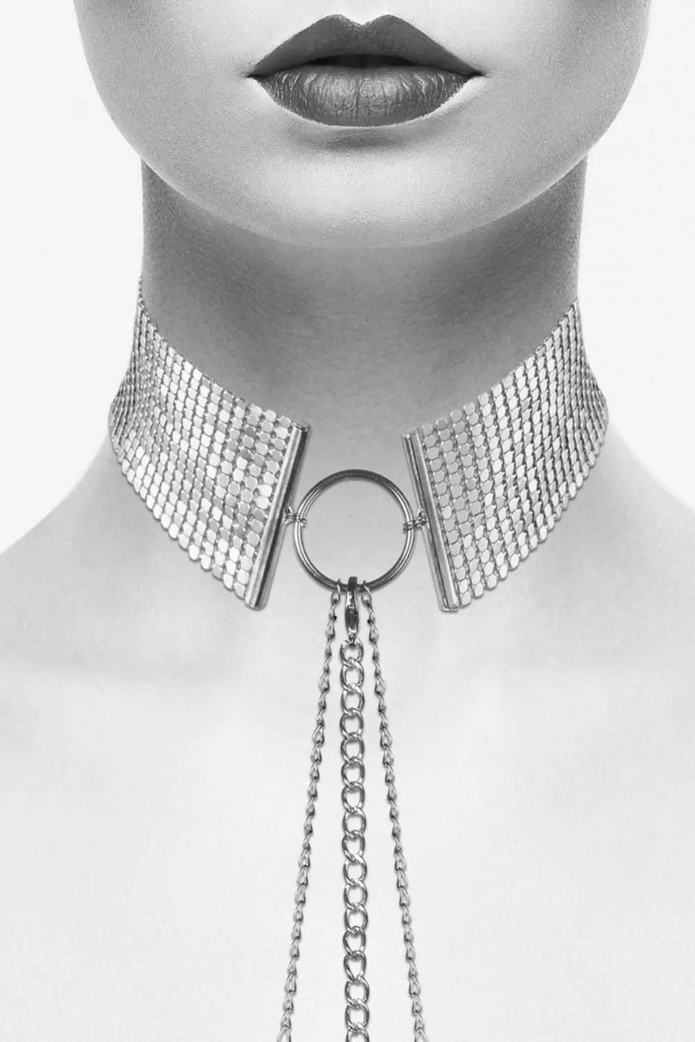 Désir Métallique Metallic Mesh Chain Collar Silver