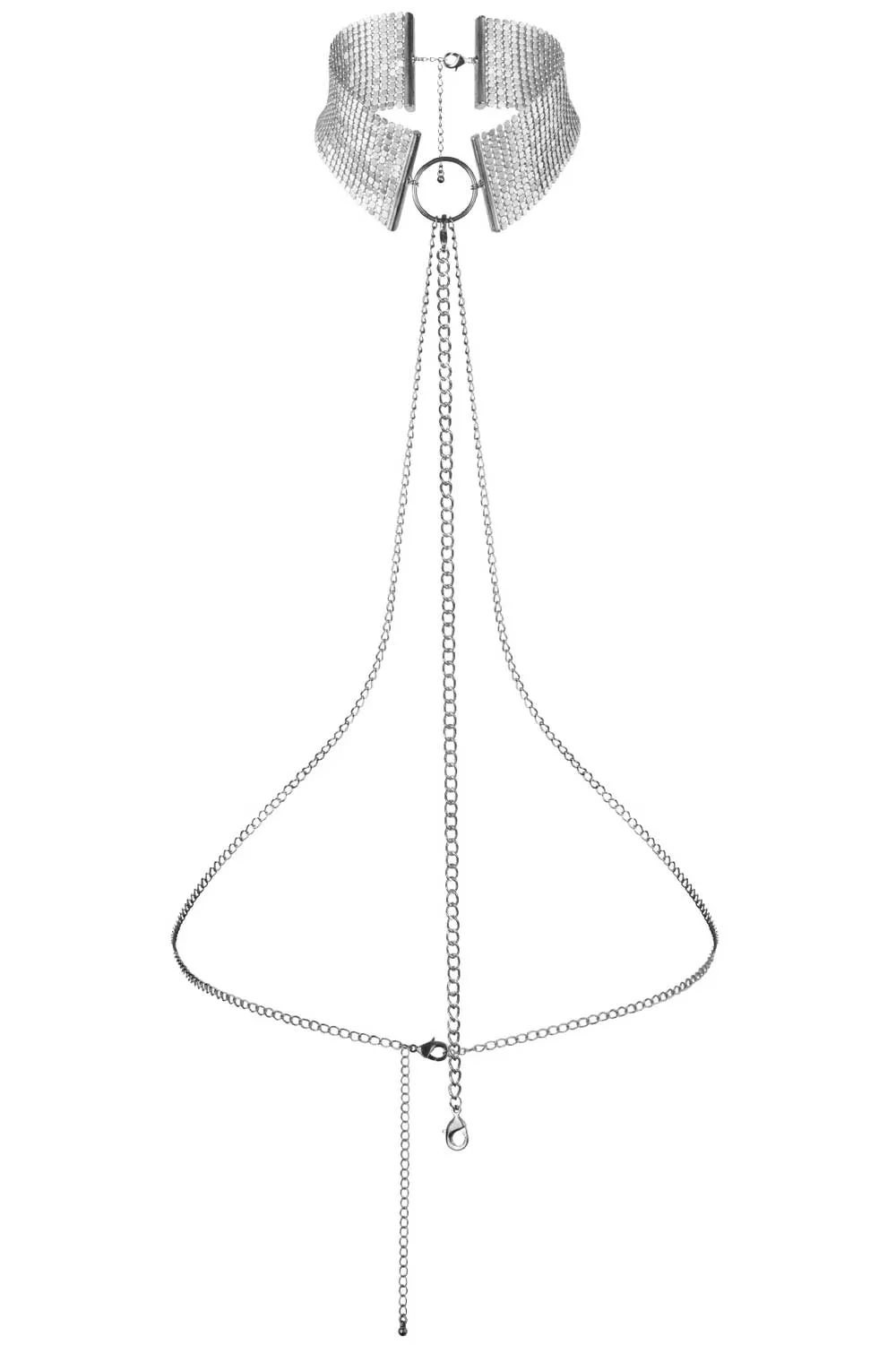 Désir Métallique Metallic Mesh Chain Collar Silver