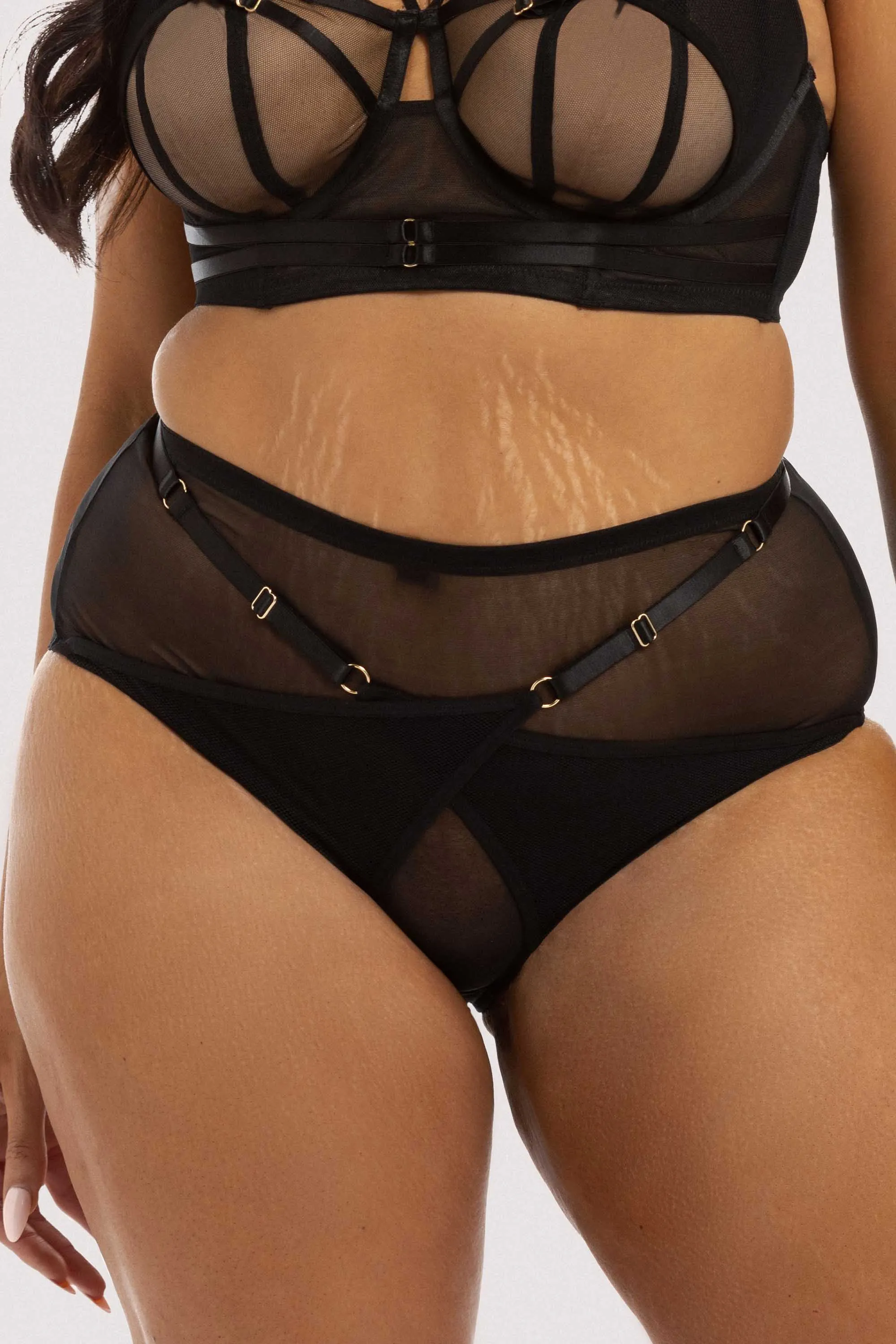 Eddie Black Crossover Wrap High Waist Brief