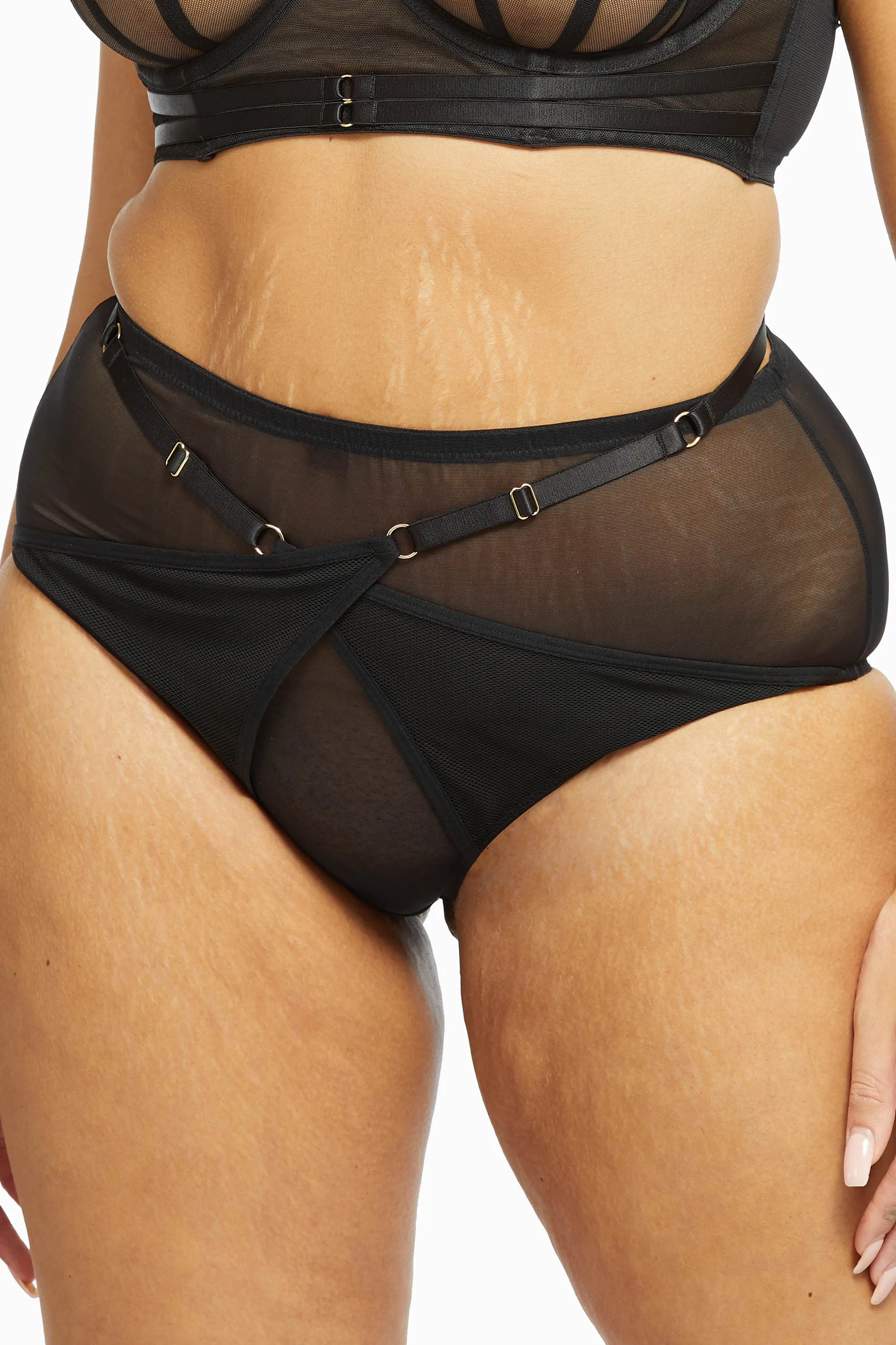 Eddie Black Crossover Wrap High Waist Brief