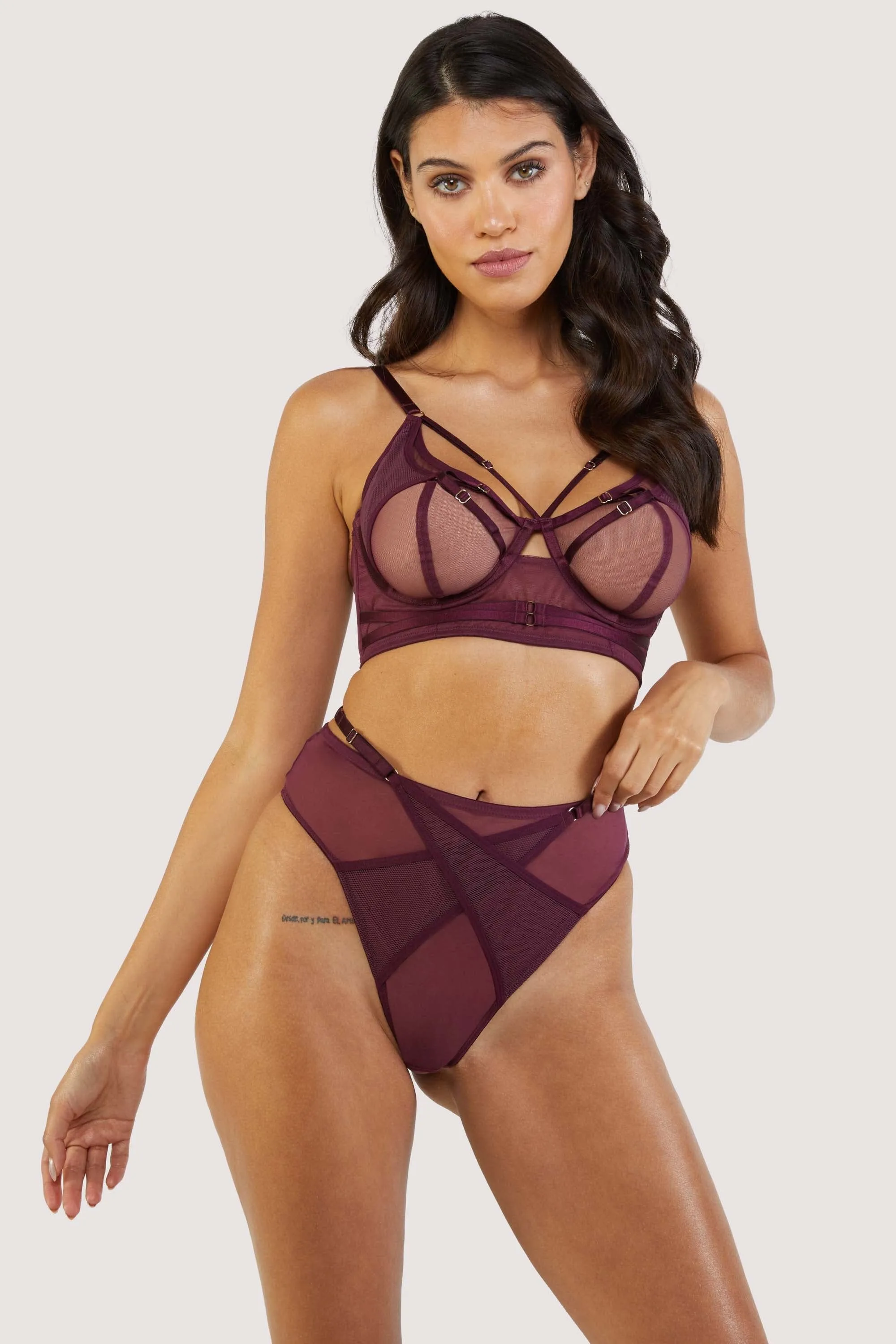 Eddie Wine Crossover Balconette Bra