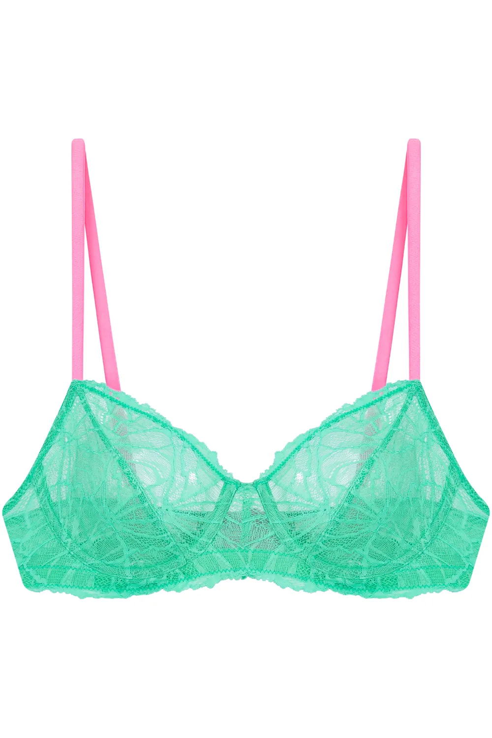 Eden Graphic Lace Underwire Bra Green