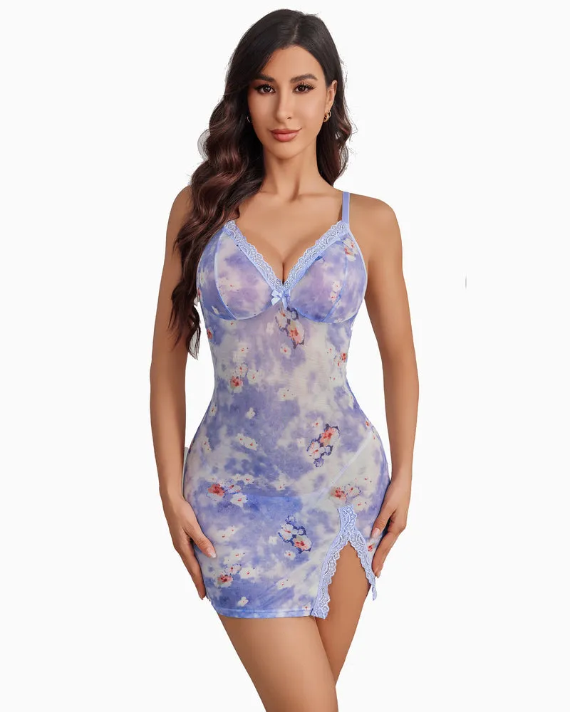 Elf Lace Mesh Side Slit Chemise