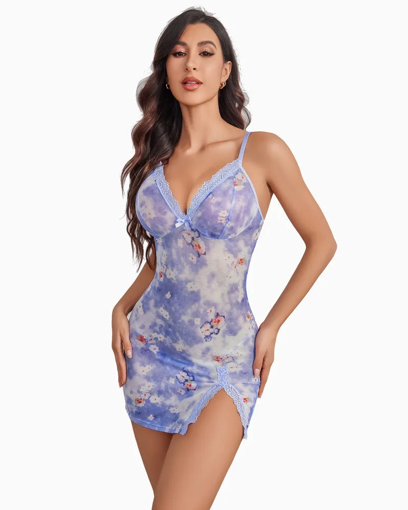 Elf Lace Mesh Side Slit Chemise