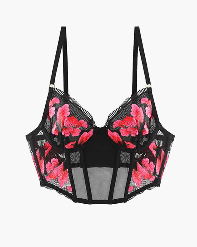 Embroidered Corset Bra