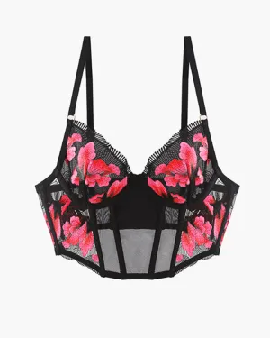 Embroidered Corset Bra