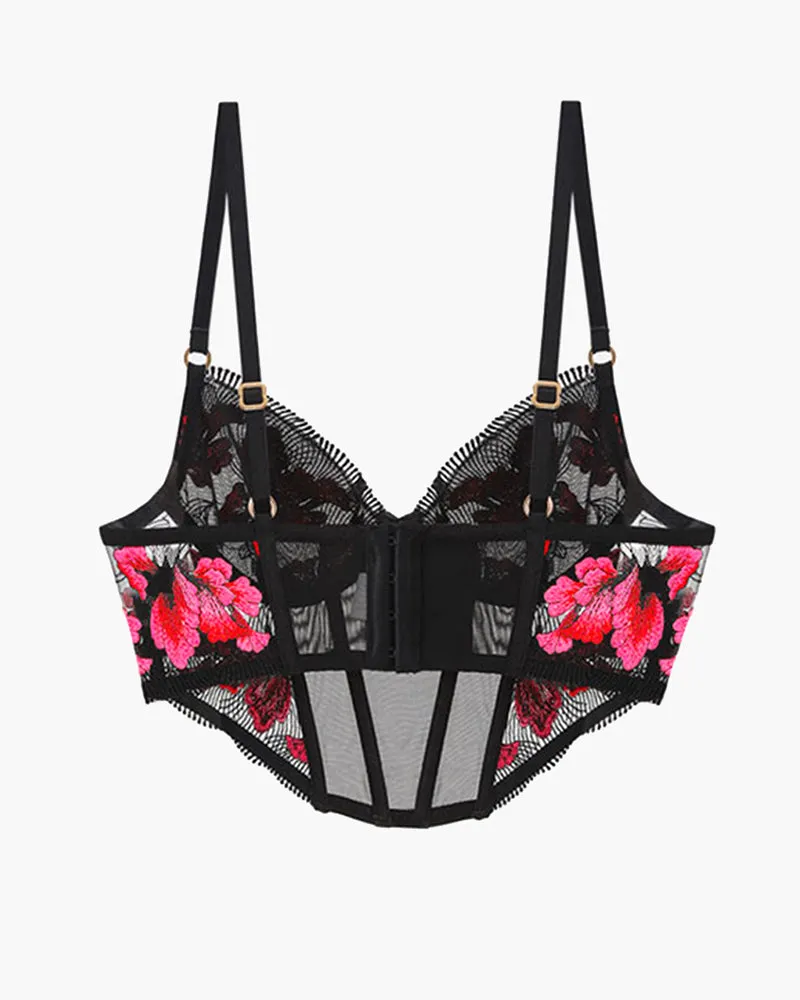 Embroidered Corset Bra