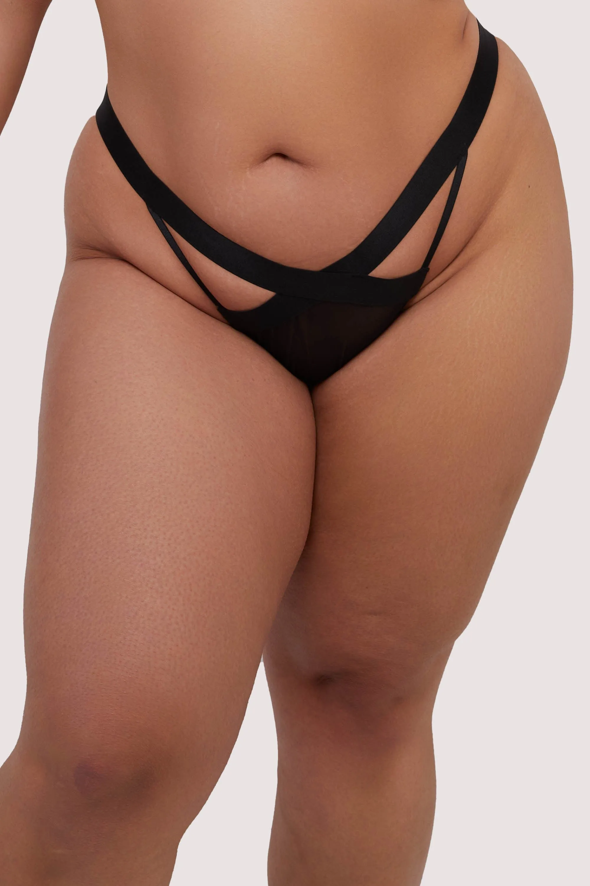 Etta Black Elastic and Mesh Brief