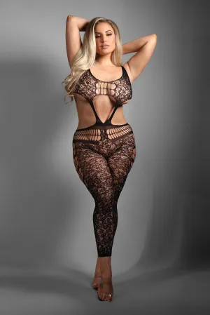 Fantasy Sheer Queen Chase The Feeling Bodystocking Black