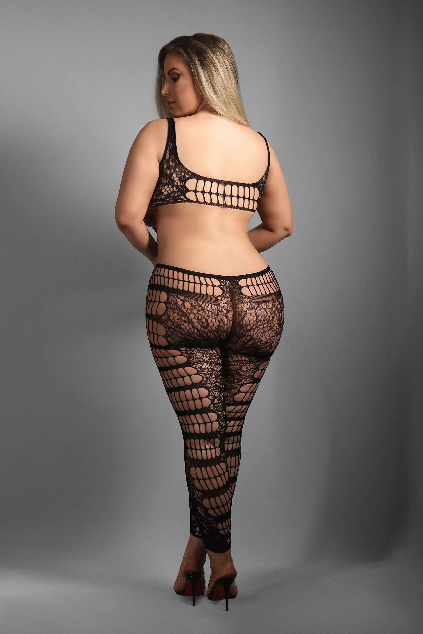 Fantasy Sheer Queen Chase The Feeling Bodystocking Black