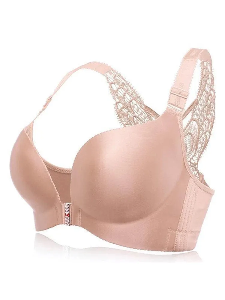 Front Closure Butterfly Back Wireless Bra