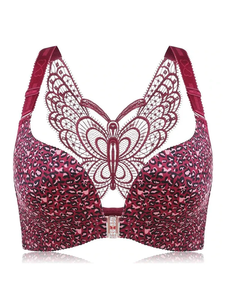 Front Closure Butterfly Back Wireless Bra