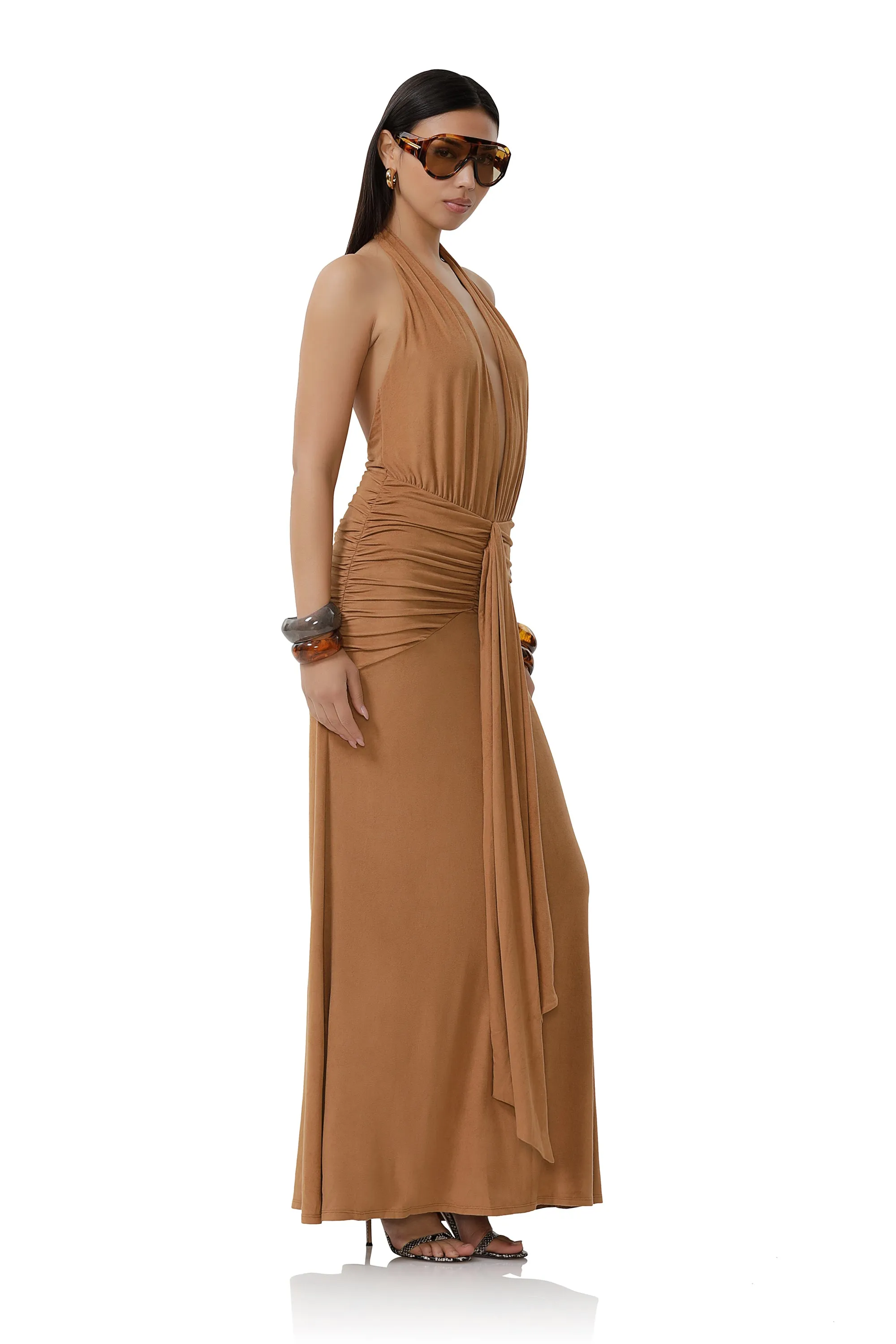 Heidi Suede Dress - Caramel
