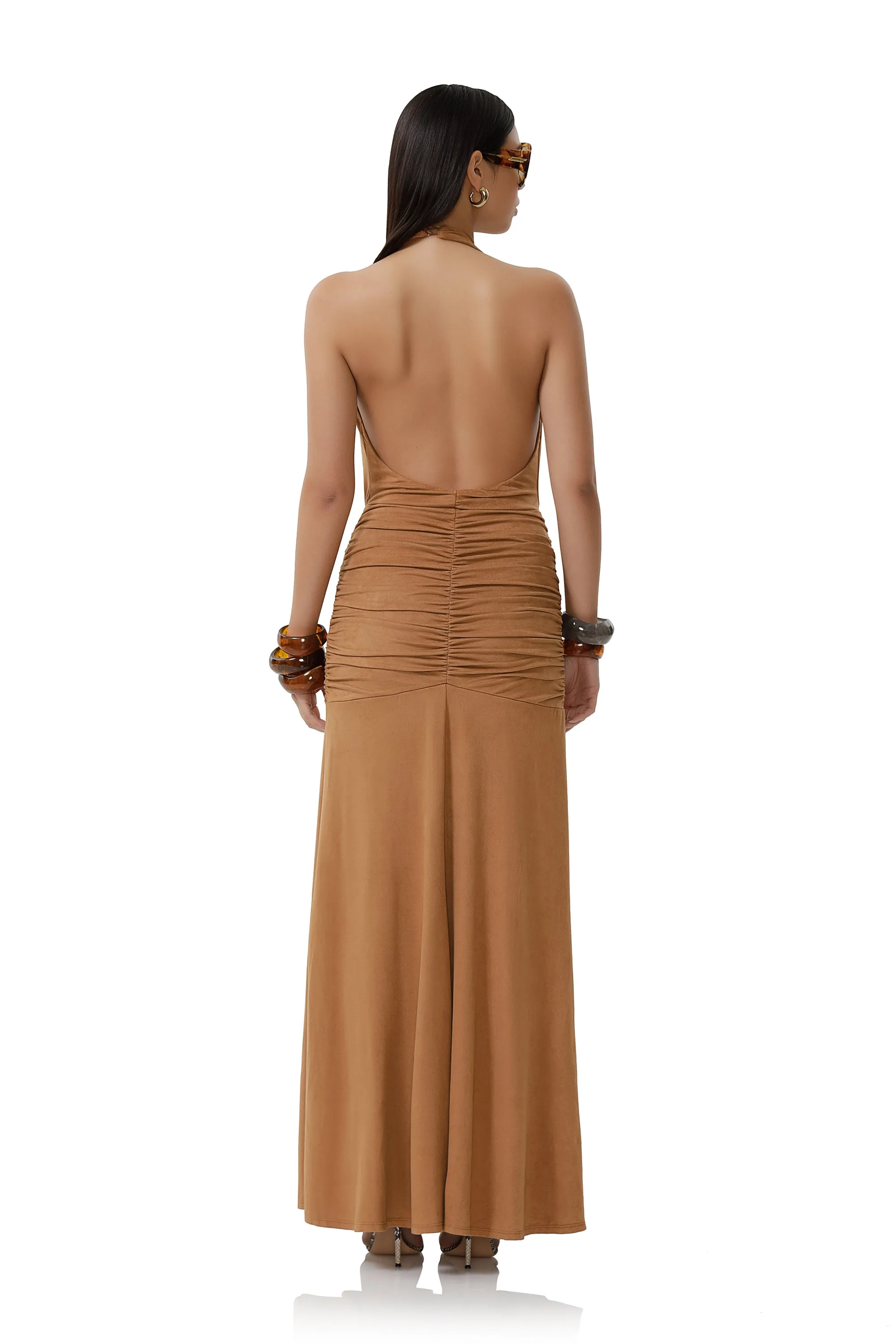 Heidi Suede Dress - Caramel