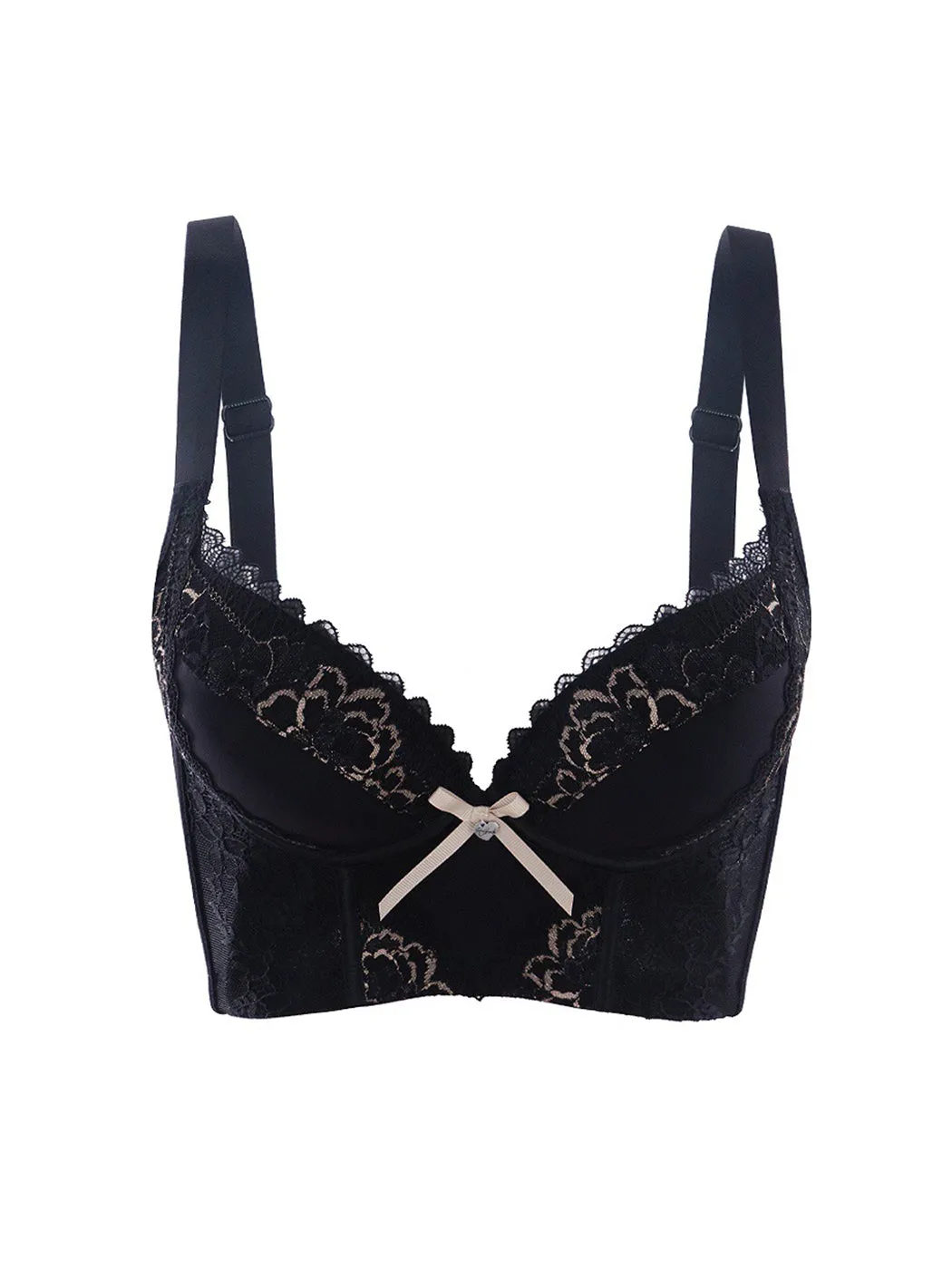 Heightened Side Support Push-up Underwire Bra