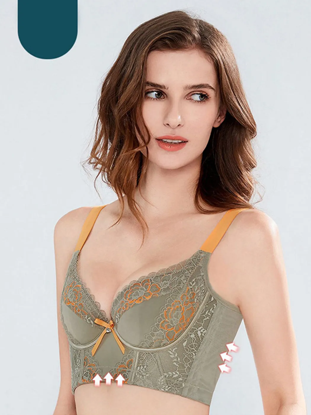 Heightened Side Support Push-up Underwire Bra