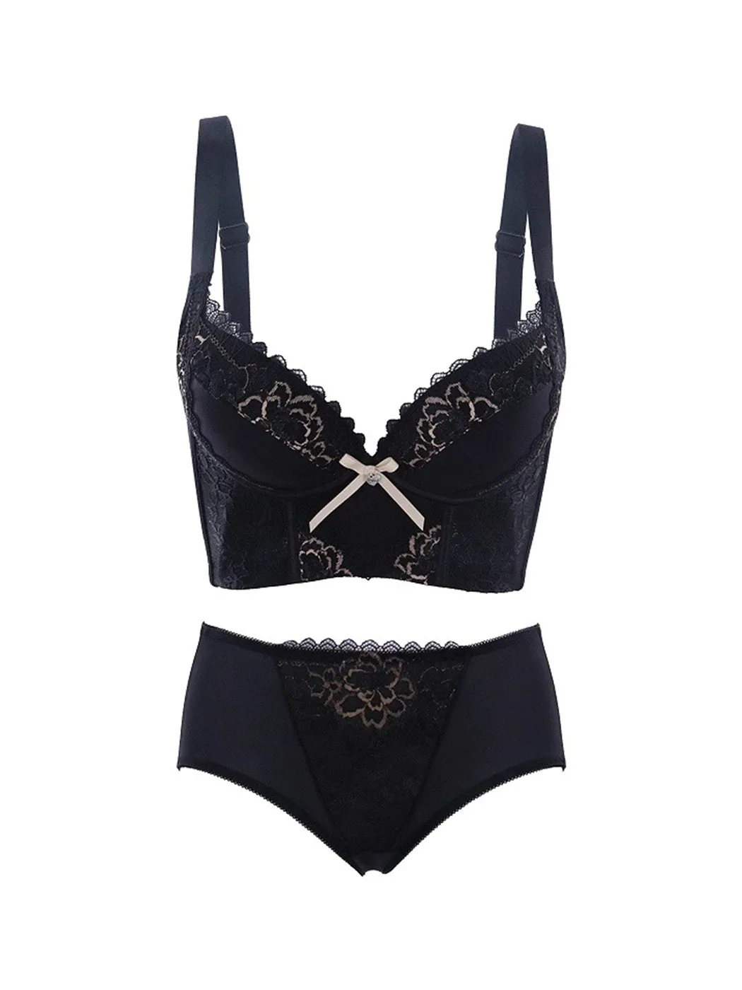 Heightened Side Support Push-up Underwire Bra