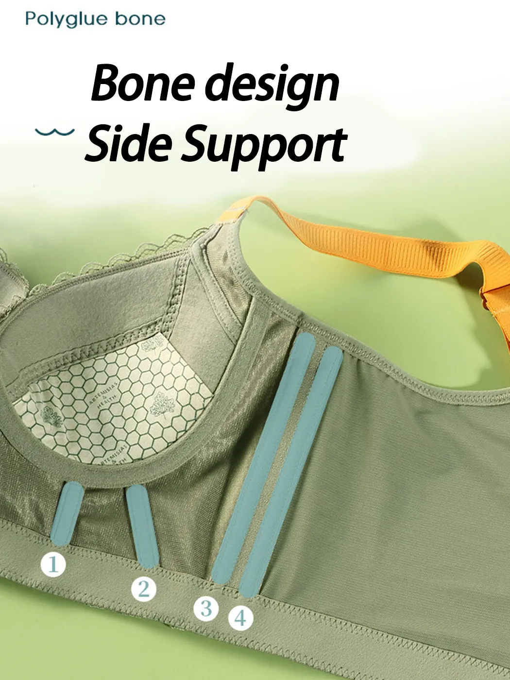 Heightened Side Support Push-up Underwire Bra