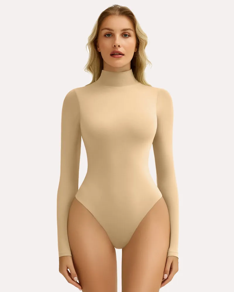 High Neck Snap Closure Soft Bodysuit Shapewear