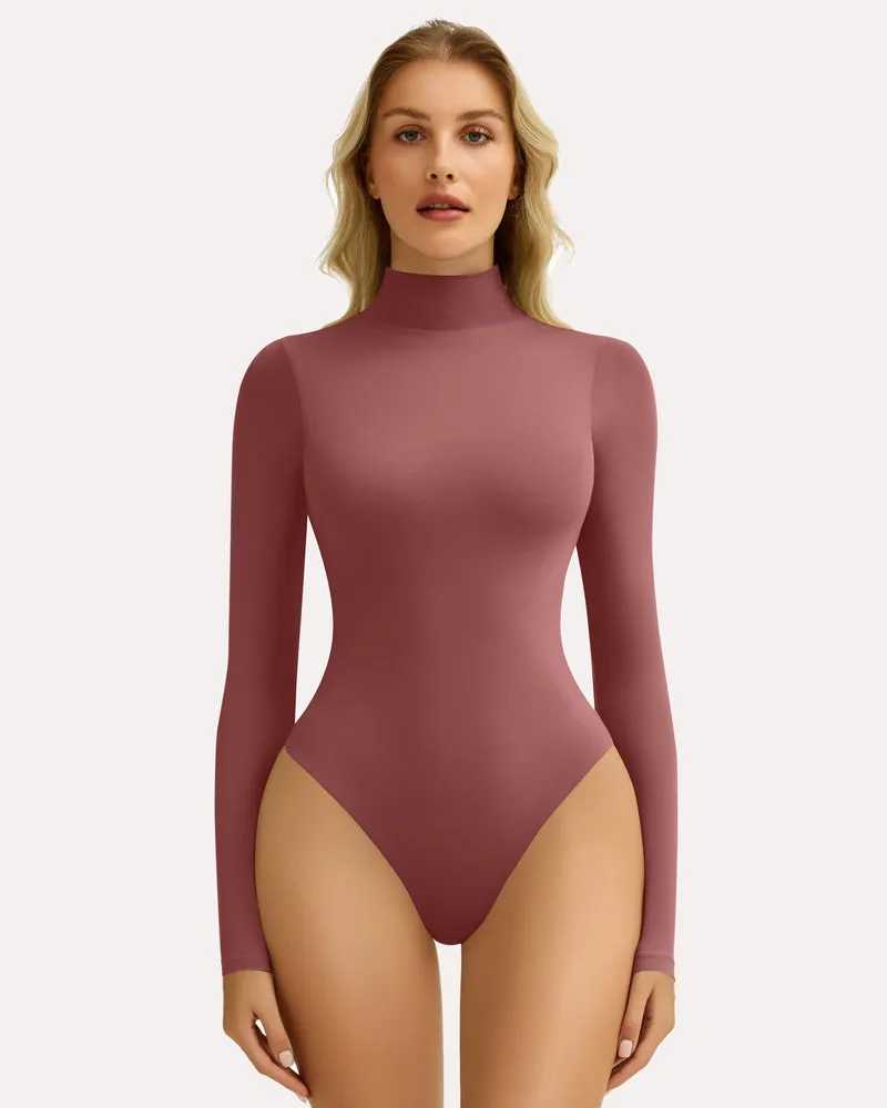 High Neck Snap Closure Soft Bodysuit Shapewear