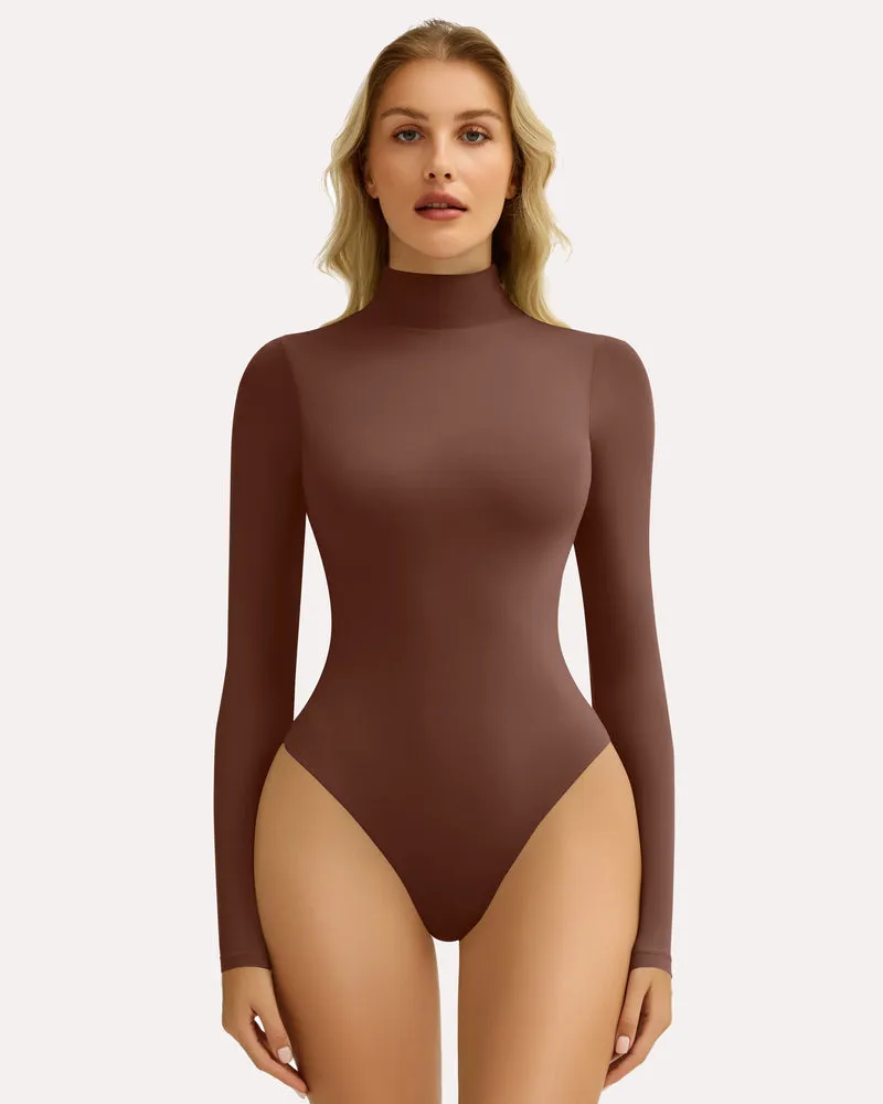 High Neck Snap Closure Soft Bodysuit Shapewear