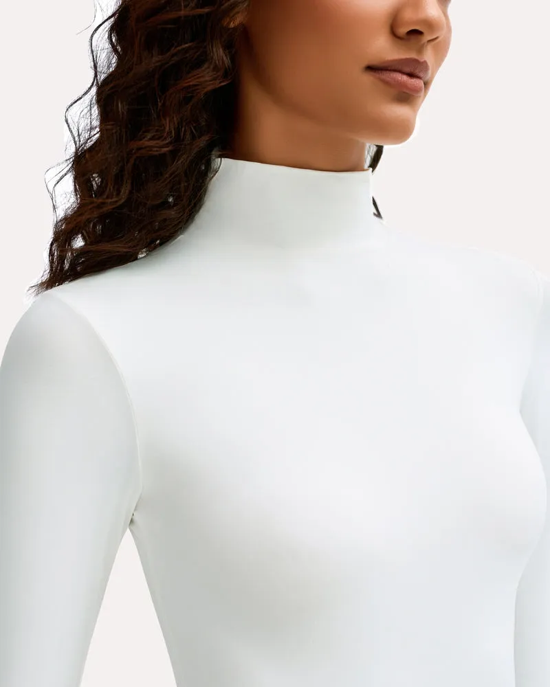 High Neck Snap Closure Soft Bodysuit Shapewear