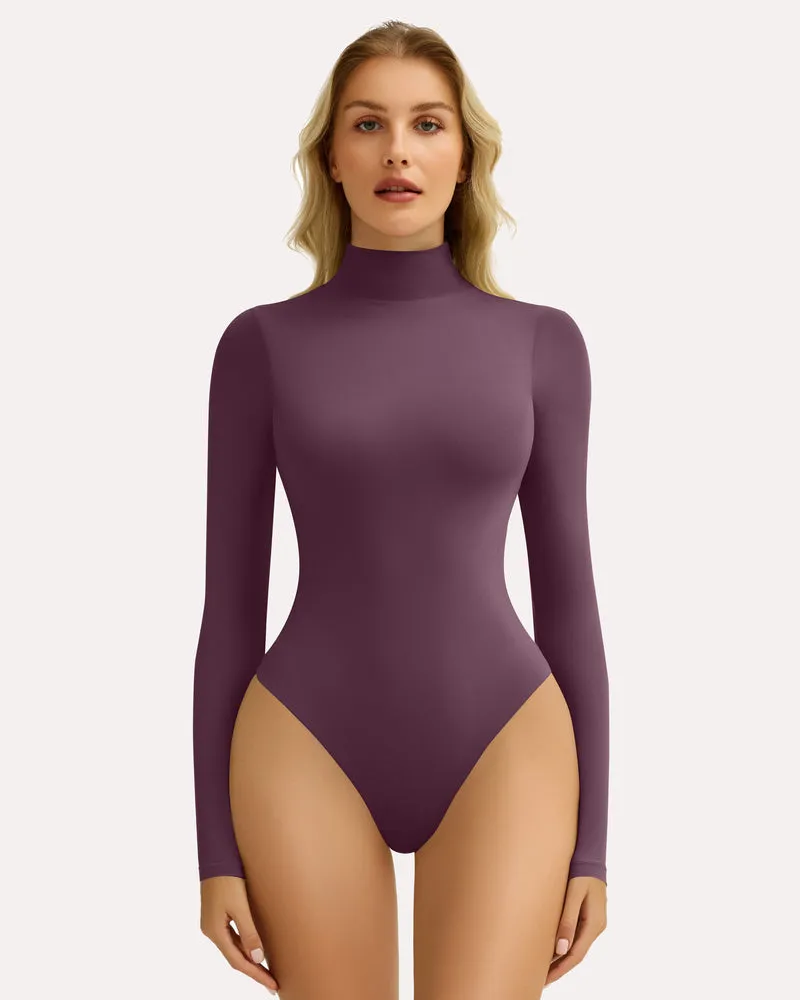 High Neck Snap Closure Soft Bodysuit Shapewear
