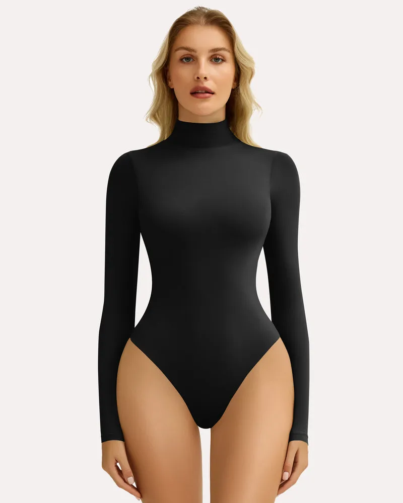 High Neck Snap Closure Soft Bodysuit Shapewear