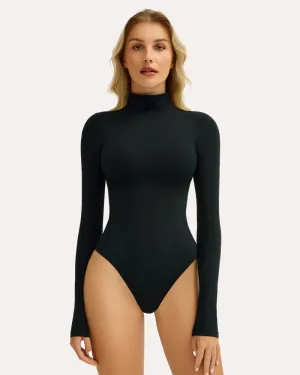 High Neck Snap Closure Soft Bodysuit Shapewear
