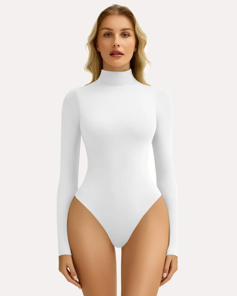 High Neck Snap Closure Soft Bodysuit Shapewear