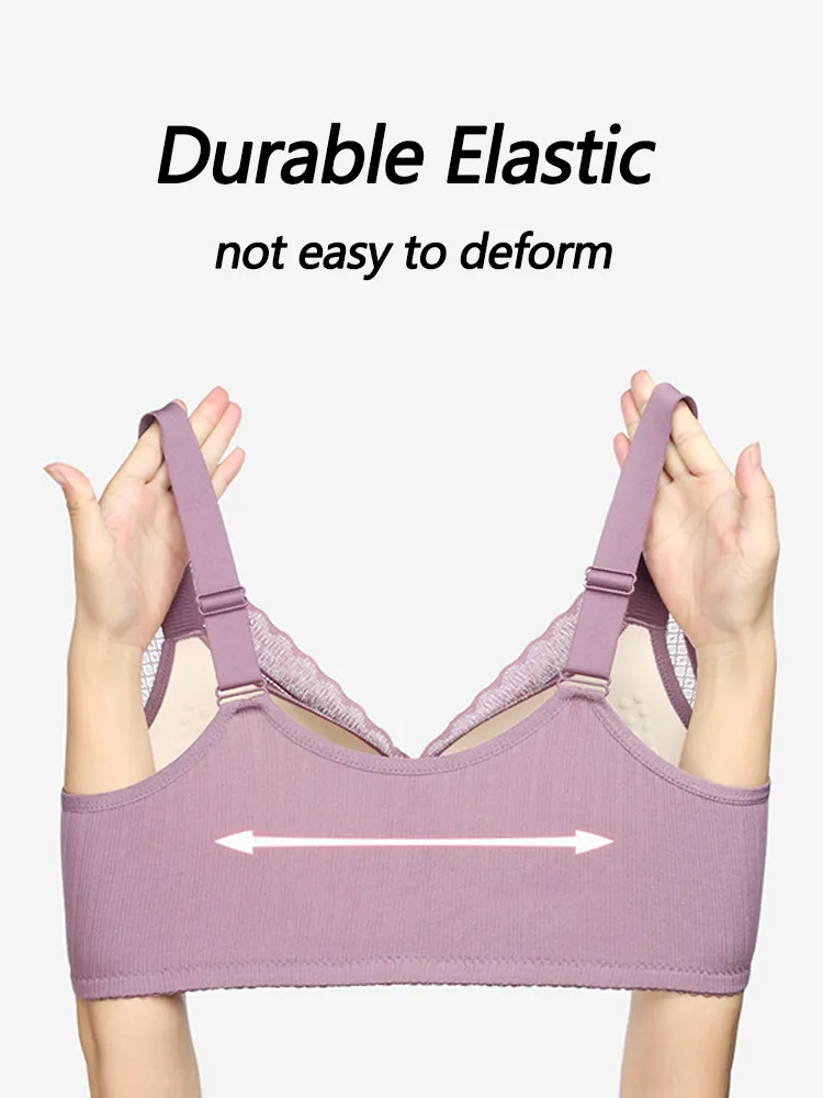High Stretch Lace Front Button Wireless Bra