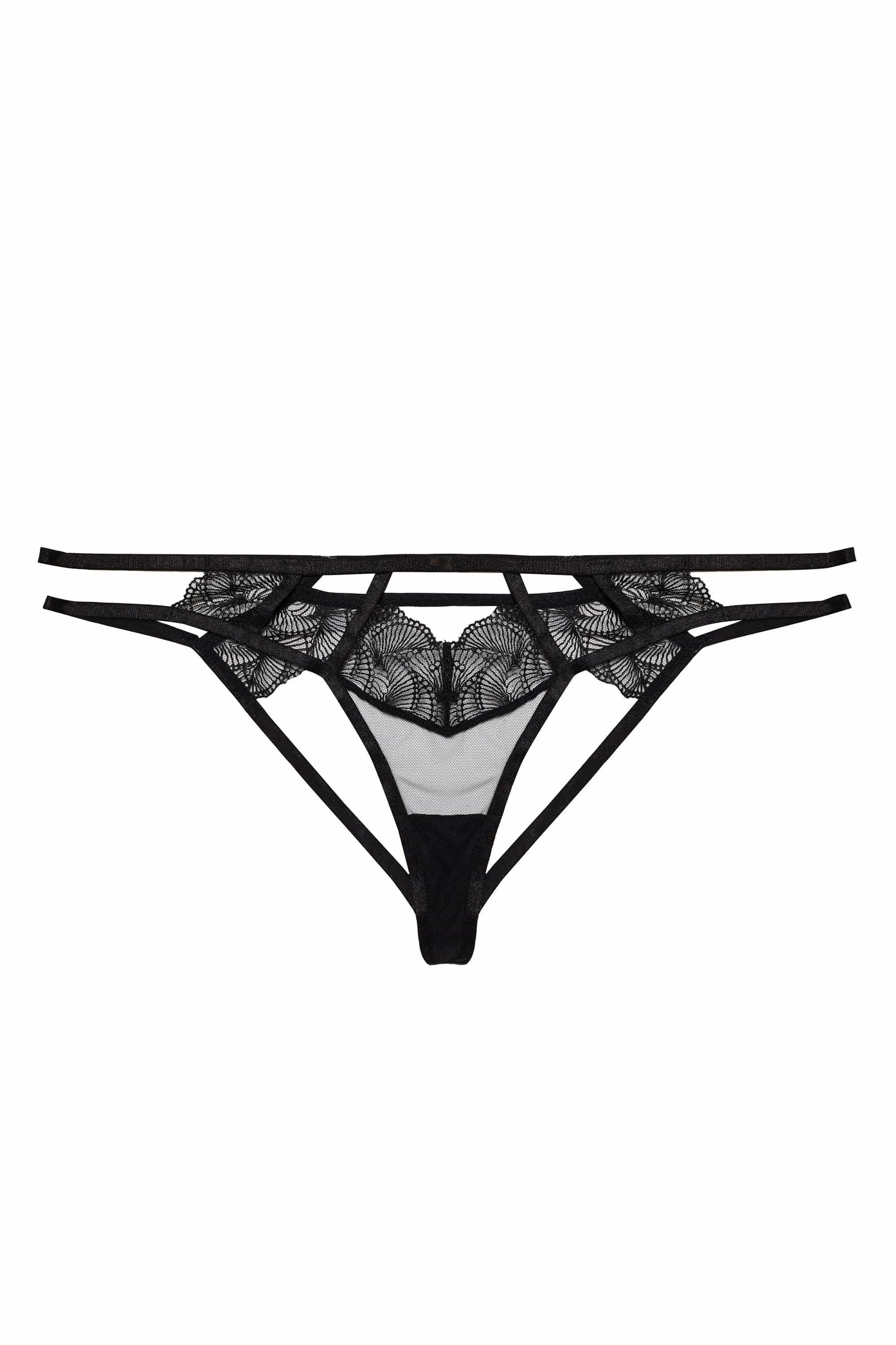 Hustler Tilly Black Caged Open Back Brief