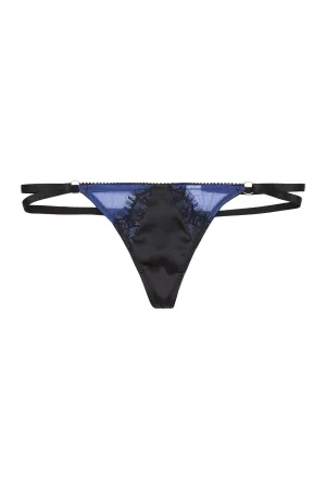 Indigo Lace Picot Thong