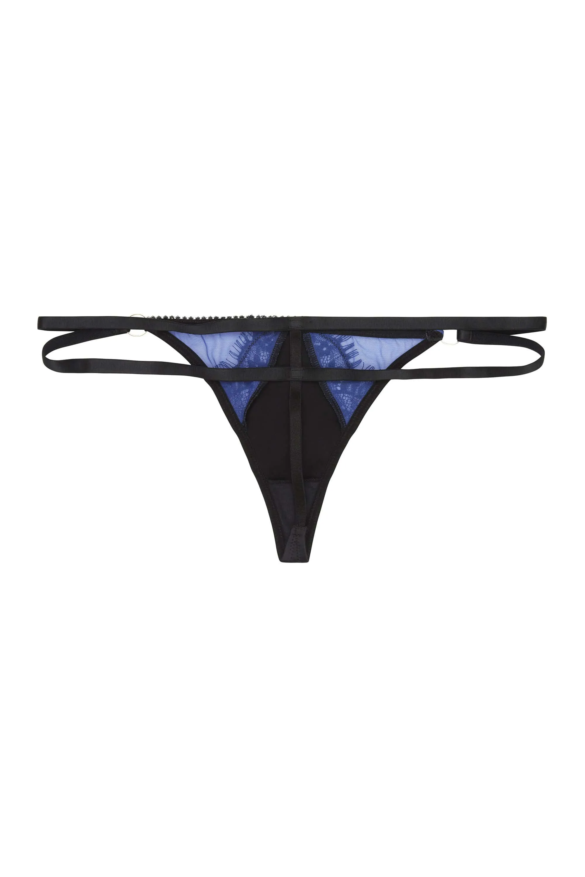 Indigo Lace Picot Thong