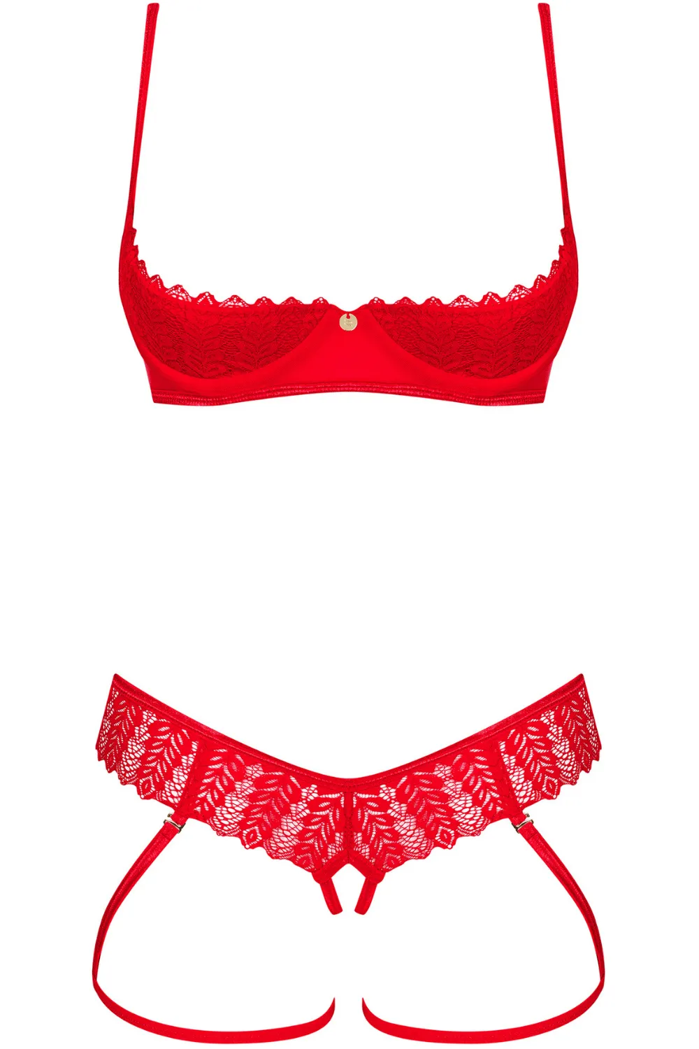 Ingridia Cupless Bra & Crotchless Thong