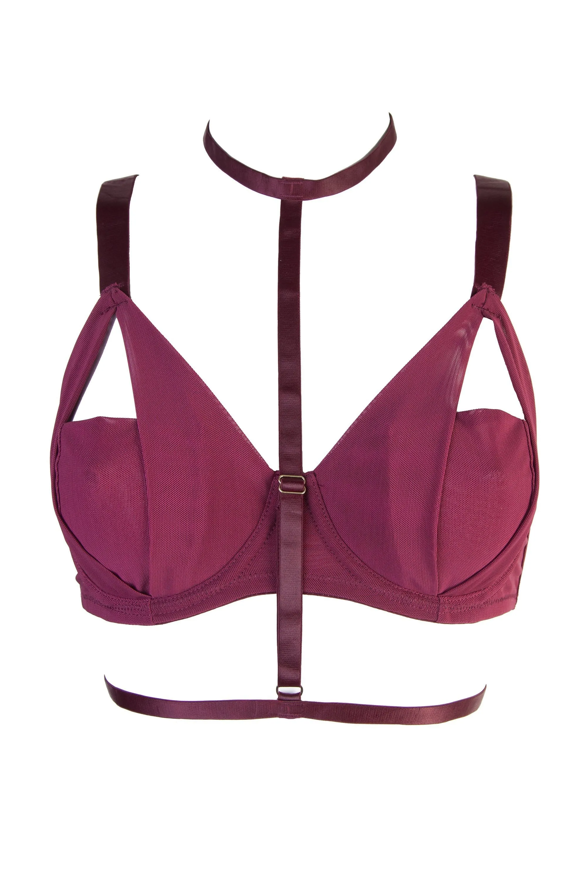 Juliet Wine Harness Bra DD-G