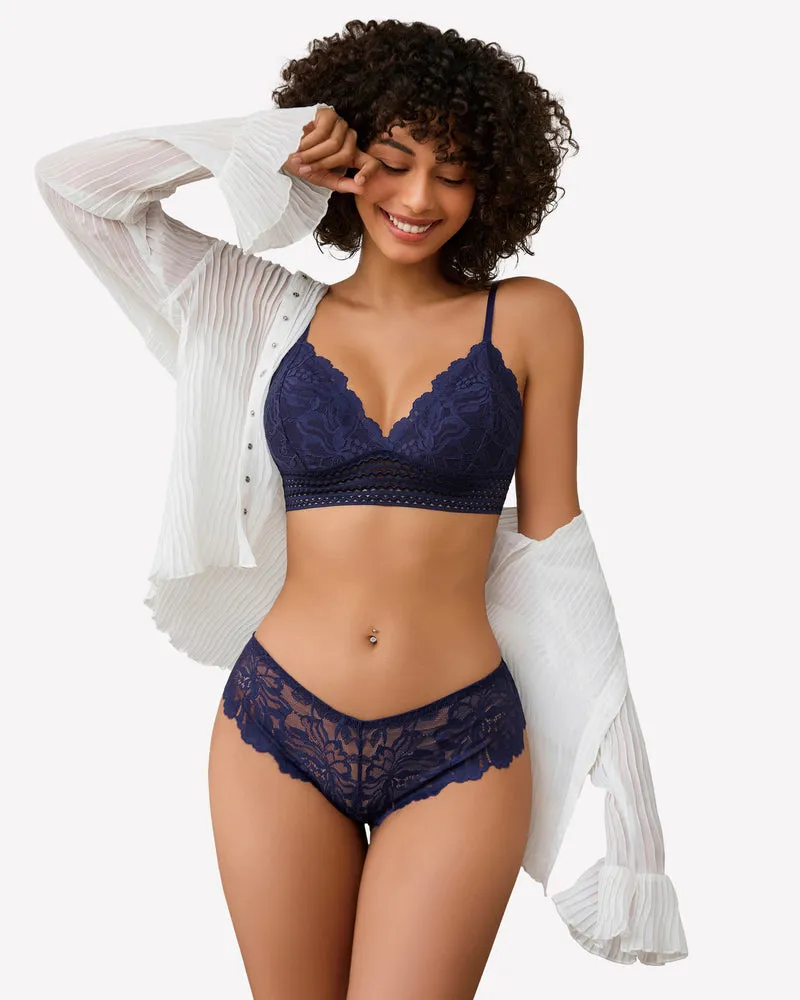 Lace 2 Piece Lace Bralette and Panty Set