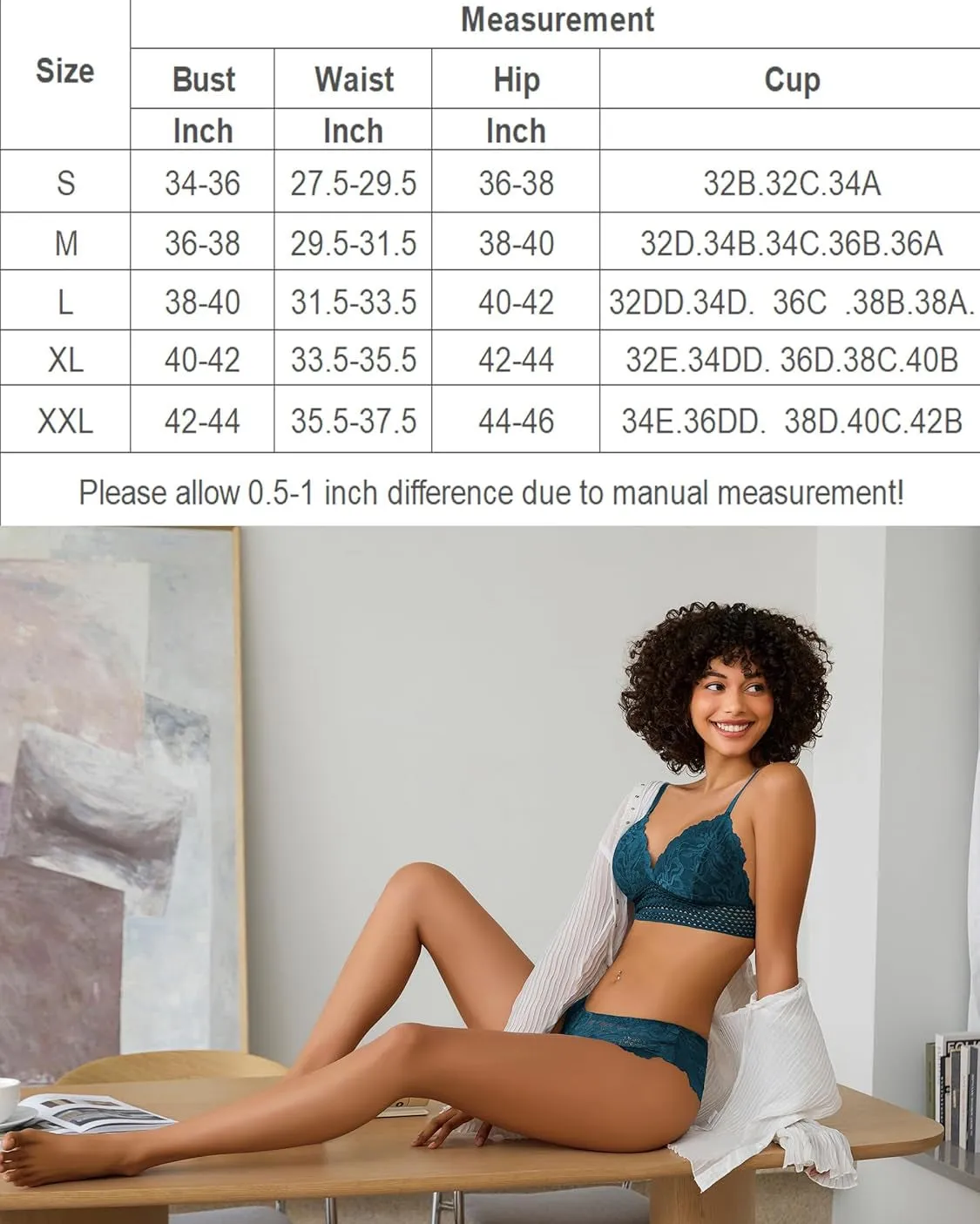 Lace 2 Piece Lace Bralette and Panty Set