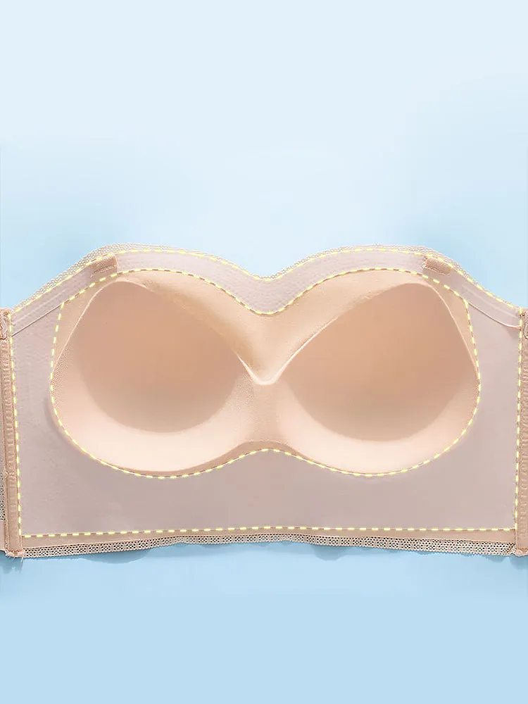Lace Adjustable Push Up Non-Slip Strapless Bras