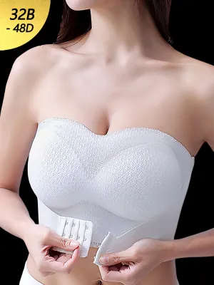 Lace Adjustable Push Up Non-Slip Strapless Bras