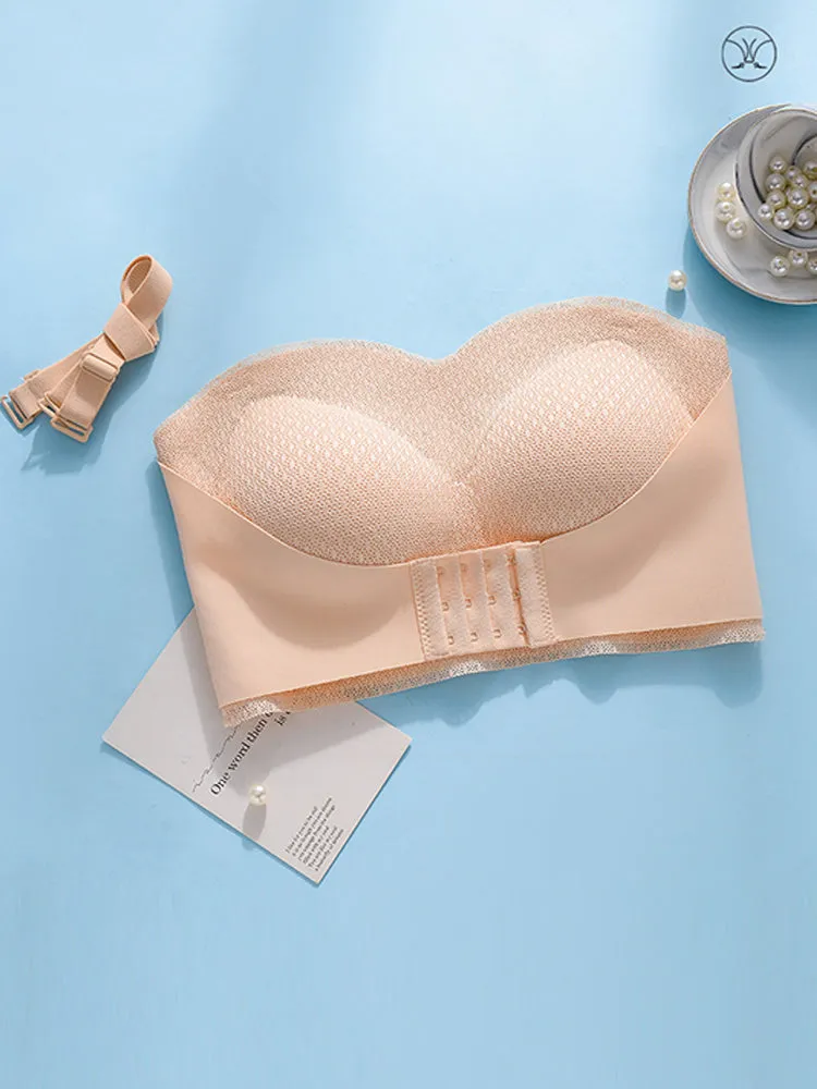 Lace Adjustable Push Up Non-Slip Strapless Bras