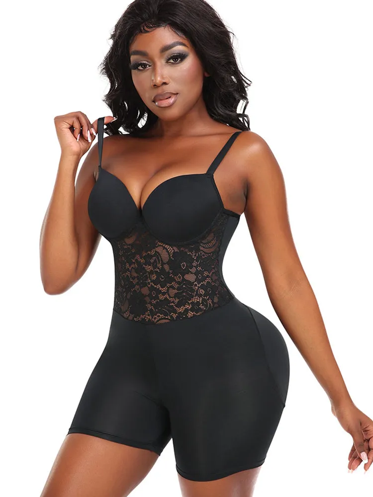 Lace Butt Enhance Body Shaperwear with Removable Padding
