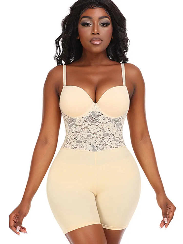 Lace Butt Enhance Body Shaperwear with Removable Padding