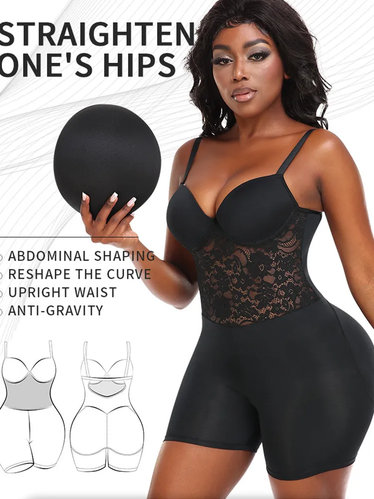 Lace Butt Enhance Body Shaperwear with Removable Padding
