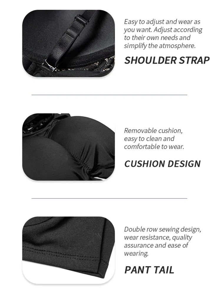 Lace Butt Enhance Body Shaperwear with Removable Padding