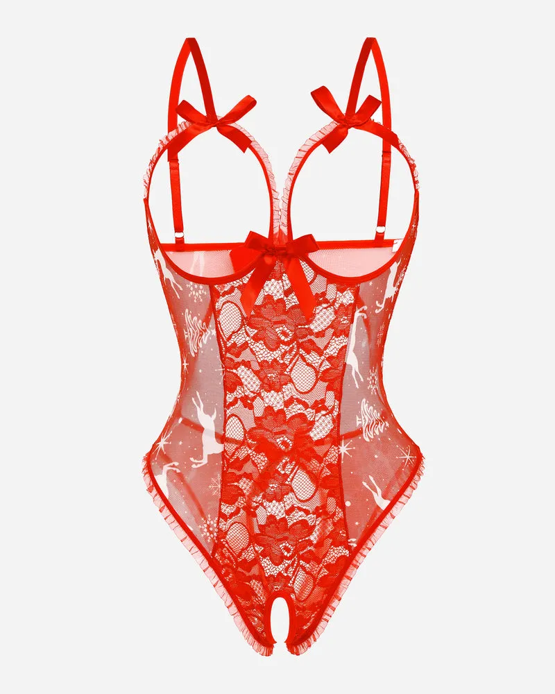 Lace Cut-out Cup Bodysuit