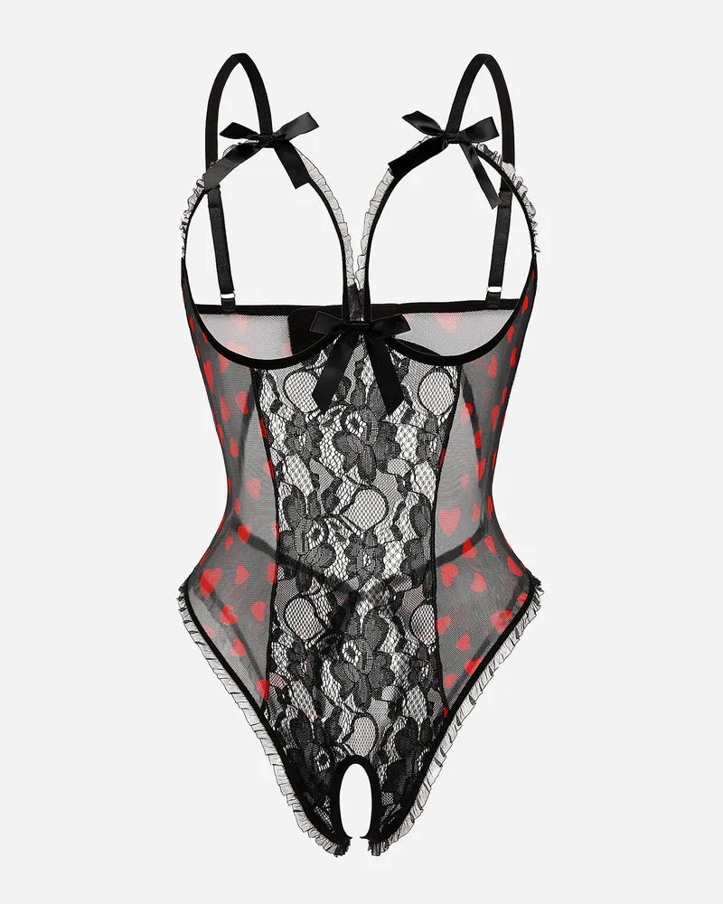 Lace Cut-out Cup Bodysuit